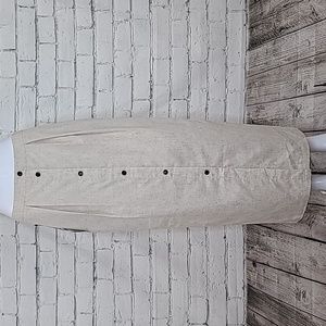 Revolve Callahan Natural Linen-Blend Button-Front A-Line Skirt